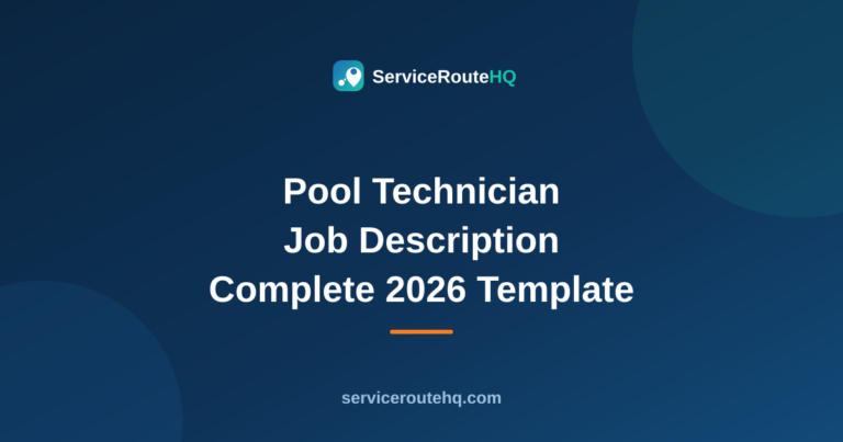 Pool Technician Job Description: Complete 2026 Template